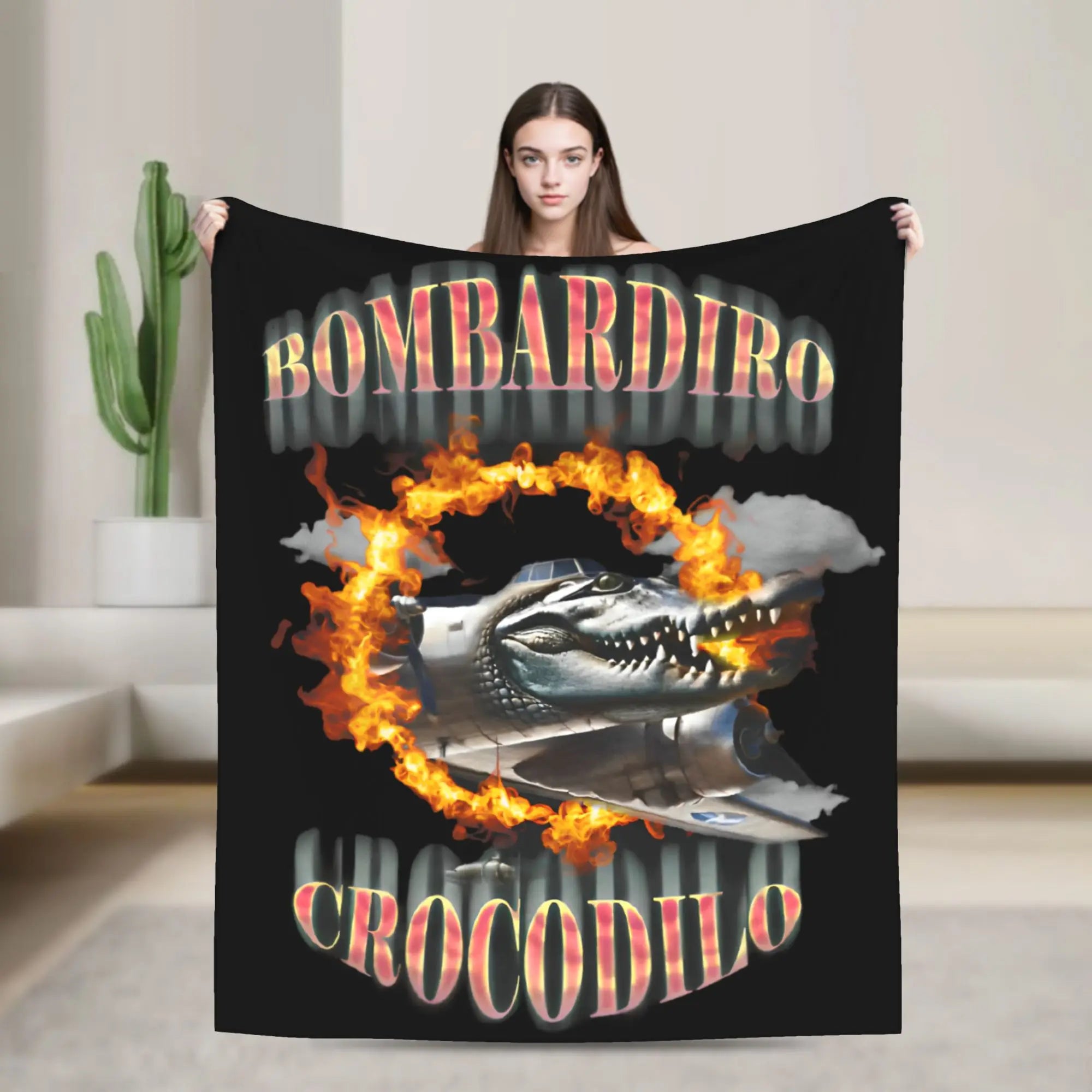 Tung Tung Tung Sahur Blankets Funny Italian Brainrot Meme Flannel Novelty Breathable Throw Blankets for Home Restaurant