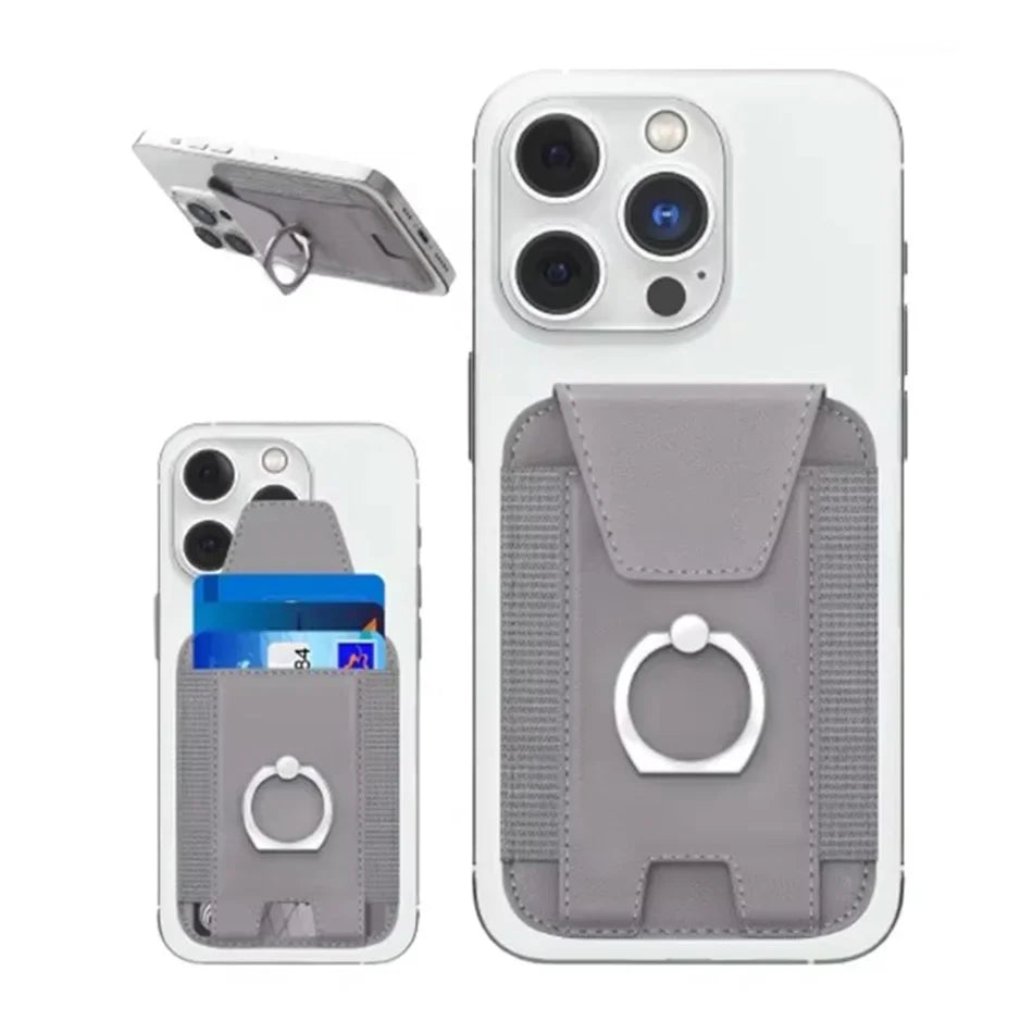 Magnet Wallet & Card Holder Pu Leather Magnetic Ring Stand Cardholder Men Women Cell Phone Case for Iphone 12 13 14 15 16 Pro