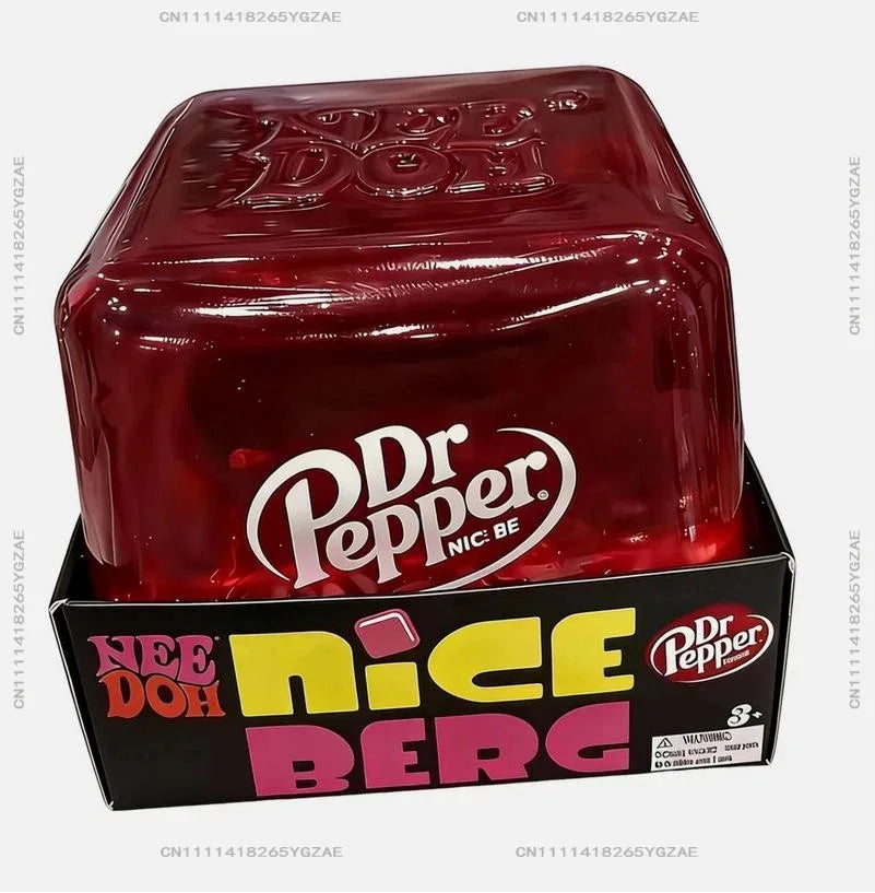 Nee Doh Nice Cube Super Squeeze Fidget Toy, Translucent Red Stress Relief Squishy Cube, BPA-Free Toy for Kids Adults