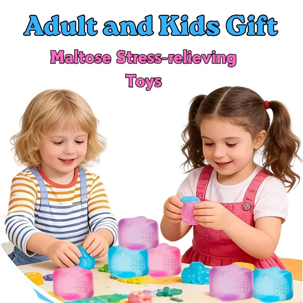Nee Doh  Trending Jellyfish & Cube Squish Toy, Soft Jelly Squeeze Stress Relief Fidget Toy, Sensory NeeDoh for Kids & Adults