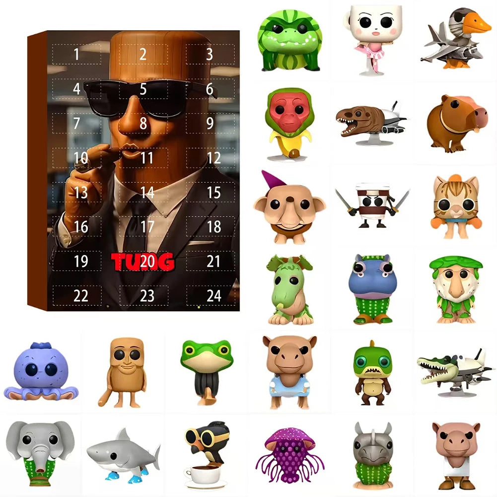 Tung Tung Sahur Blind Box Guessing Game Mystery Box Toy 24pcs Creative Abstract Art Fun Doll Gift for Kids and Adults