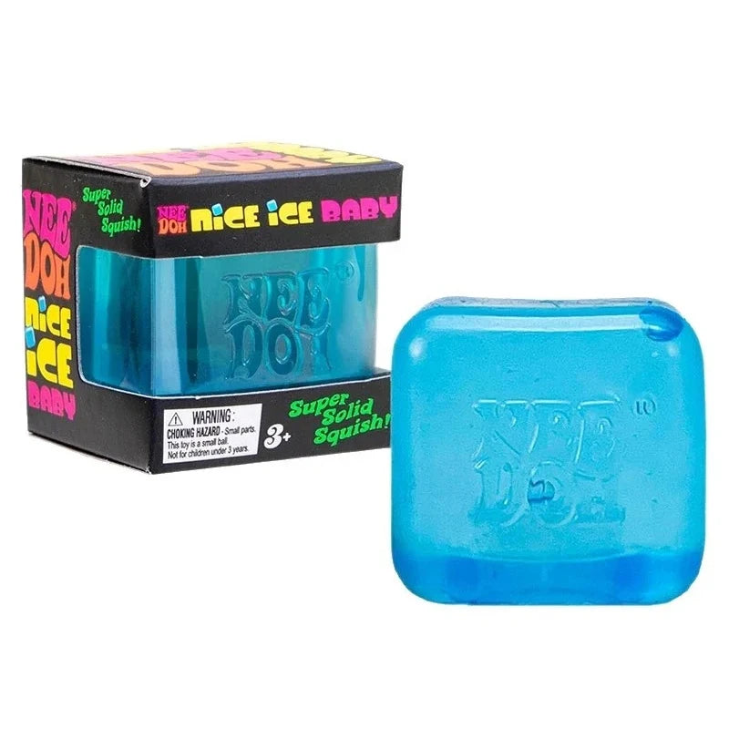 Nee Doh Nice Cube Sensory Stress Reliever Fidget Toy, Anxiety Relief & Focus Desk Toy, Squeeze Sensory Cube for Adults & Kids