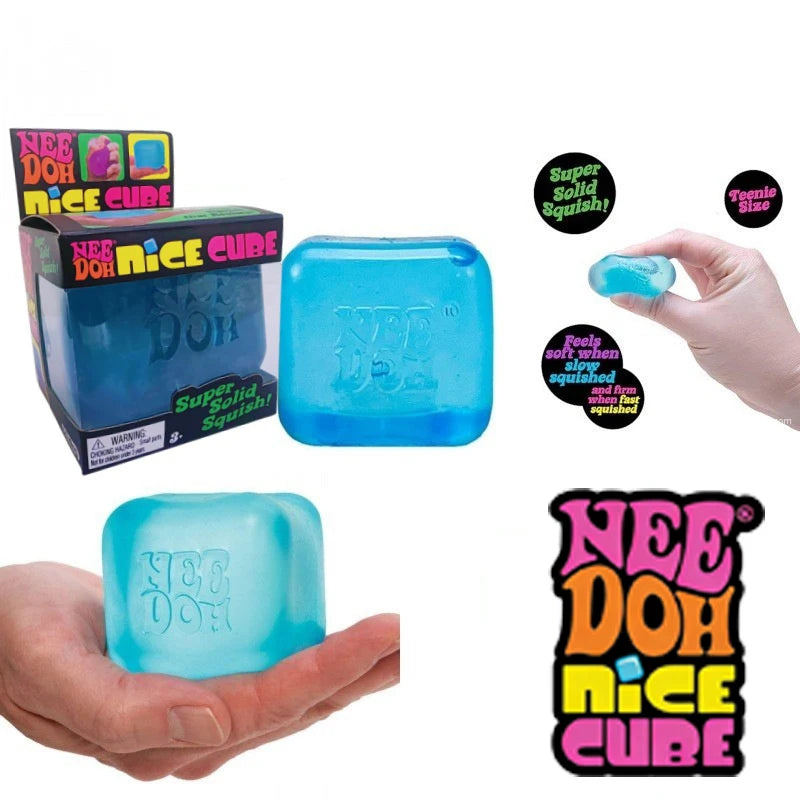 Nee doh Nice Cube, Juguetes Sensoriales Antiestrés, Cubo para Aliviar la Ansiedad
