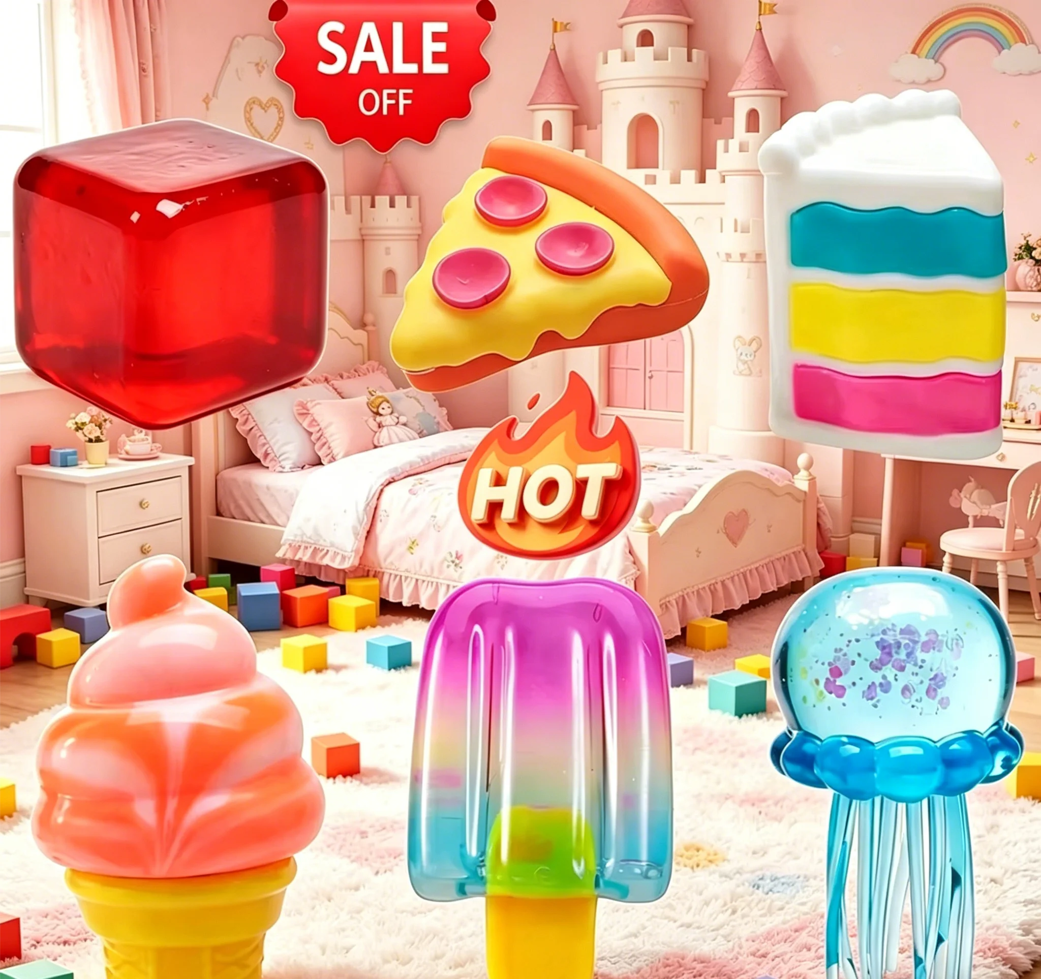 Nee-doh Nice Cream Cone Colorful Ice Cream Shaped Sensory Stress Reliever Fidget Tool for Anxiety & Focus for Adults & Kids