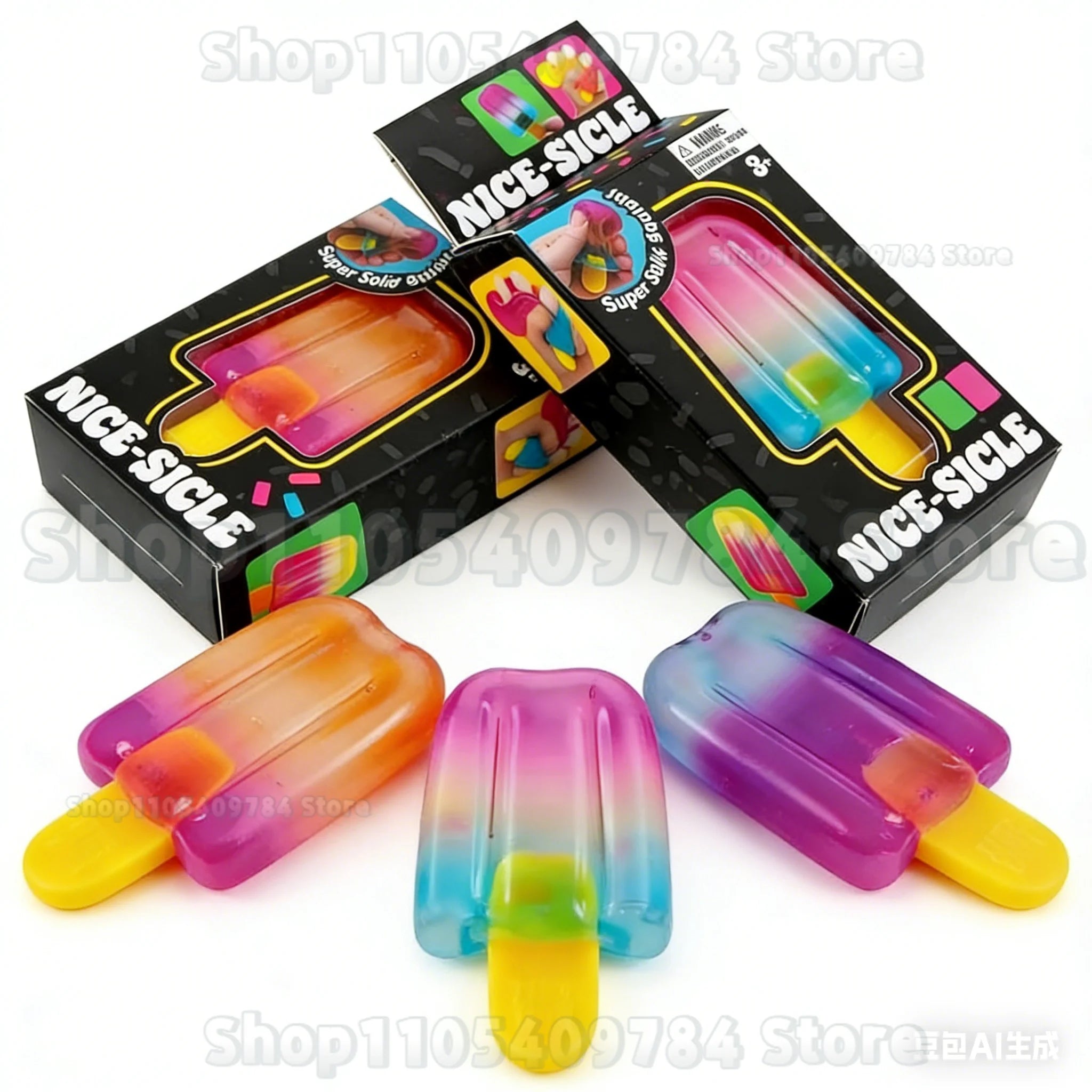 Nee-doh Nice Cream Cone Colorful Ice Cream Shaped Sensory Stress Reliever Fidget Tool for Anxiety & Focus for Adults & Kids