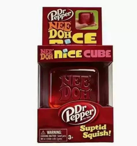Nee Doh Nice Cube Super Squeeze Fidget Toy, Translucent Red Stress Relief Squishy Cube, BPA-Free Toy for Kids Adults
