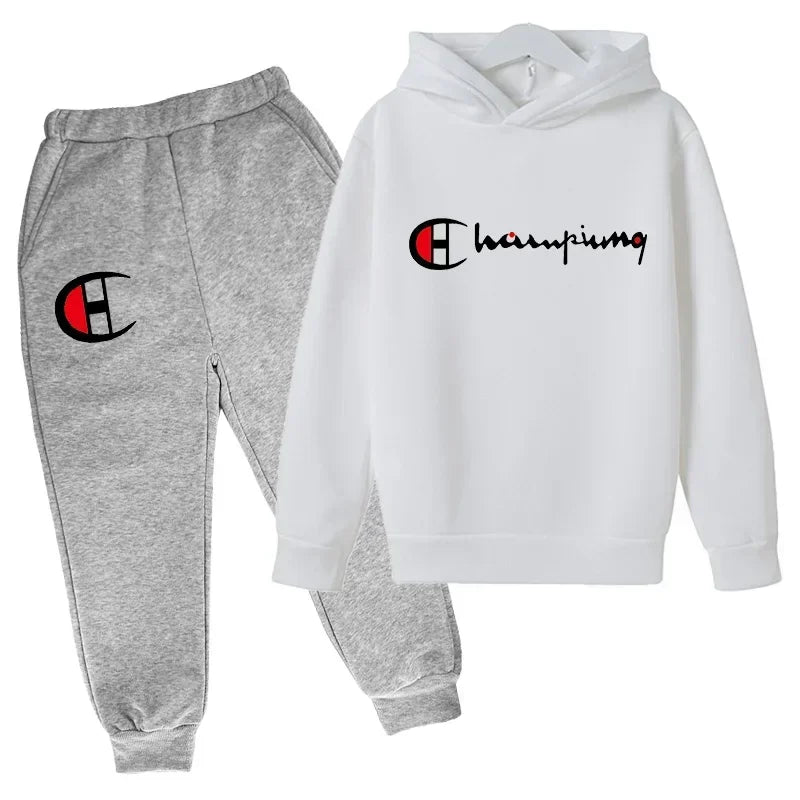 Hooded Hoodies Sweatshirts Sets Teenagers Fashion Groups of Pants Child SuitAutumn/winter Kids Clothing for Girl Boy Children's