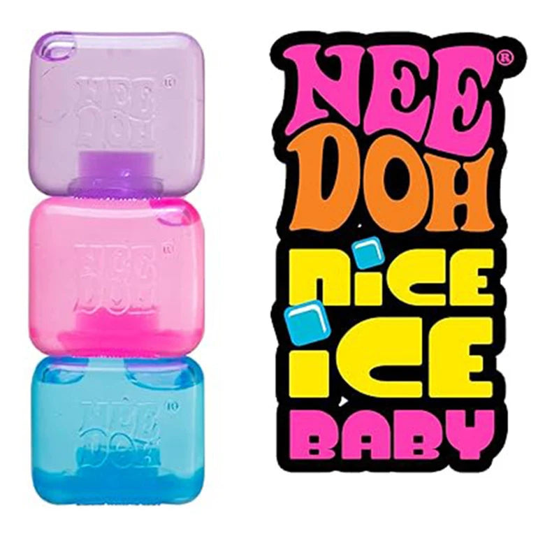 Nee Doh Nice Cube Super Squeeze Fidget Toy, Translucent Red Stress Relief Squishy Cube, BPA-Free Toy for Kids Adults
