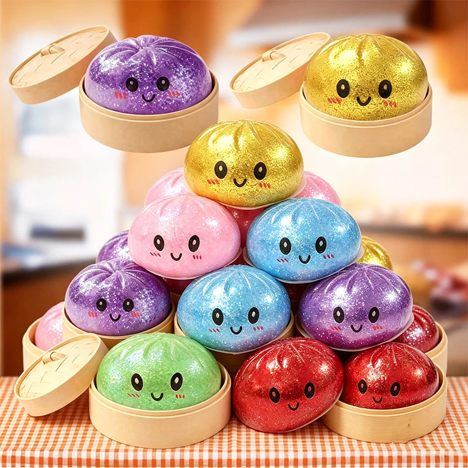 Simulated Soft Dumpling Squishy Stress Ball Funny Squeezing Decompression Ball Squeeze Fidget Gift Creative Birthday Gifts Favor