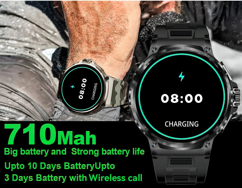 LIGE New 1.85-inch Ultra HD Smartwatch GPS Tracking HD Bluetooth call 710 Mah Large Battery 400+ Dial Smartwatch For IOS Android