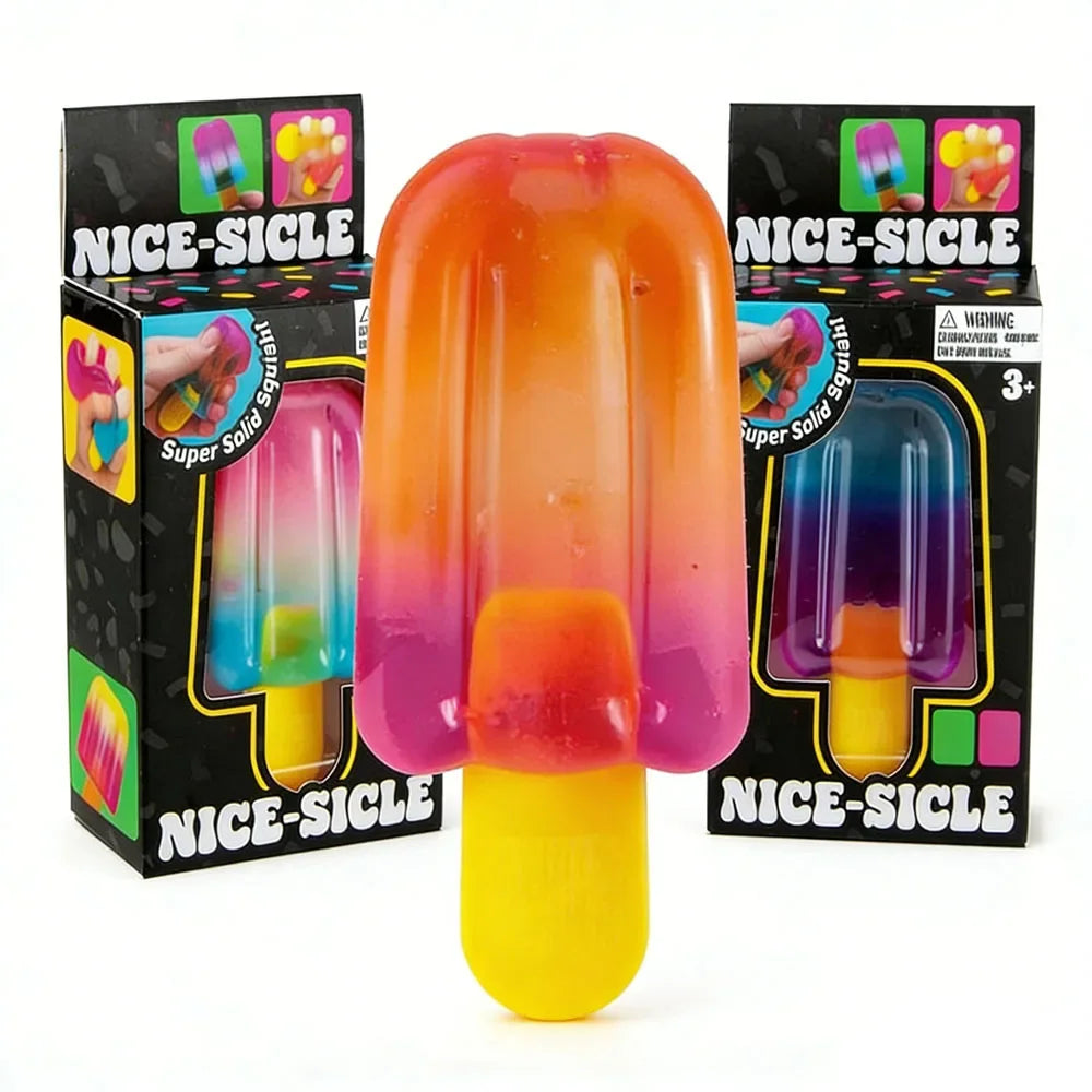 Nee-doh Nice Cream Cone Colorful Ice Cream Shaped Sensory Stress Reliever Fidget Tool for Anxiety & Focus for Adults & Kids