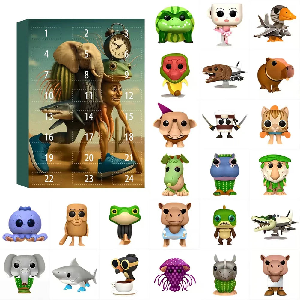 Tung Tung Sahur Blind Box Guessing Game Mystery Box Toy 24pcs Creative Abstract Art Fun Doll Gift for Kids and Adults