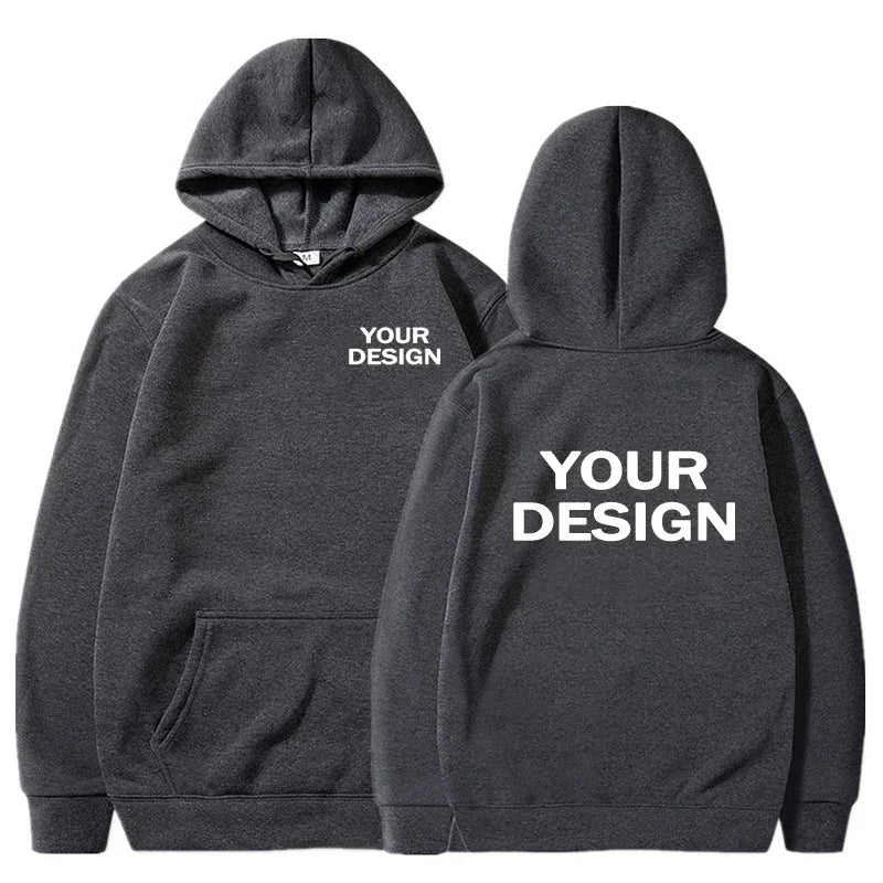 Men's Women's Hoodies Loose Casual Wear Solid Color Hoodies Long Sleeve Hooded Personality Streetwear SweatshirtsCustom Prints
