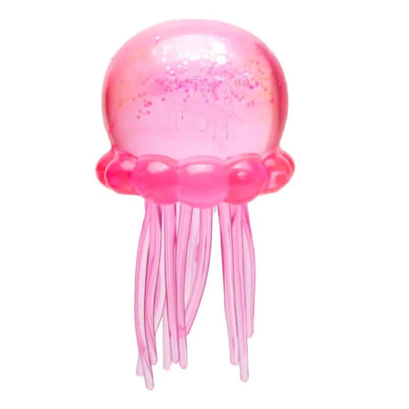 NEE DOH Jellyfish Shaped Squishy Squeeze Toy Glitter Blue Transparent Sensory Stress Relief For Home Work Play For Adults