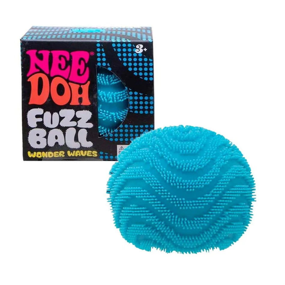 Nee Doh Fuzz Ball Wonder Waves Sensory Squeeze Toy Textured Stress Relief Fidget Ball for Adults Kids