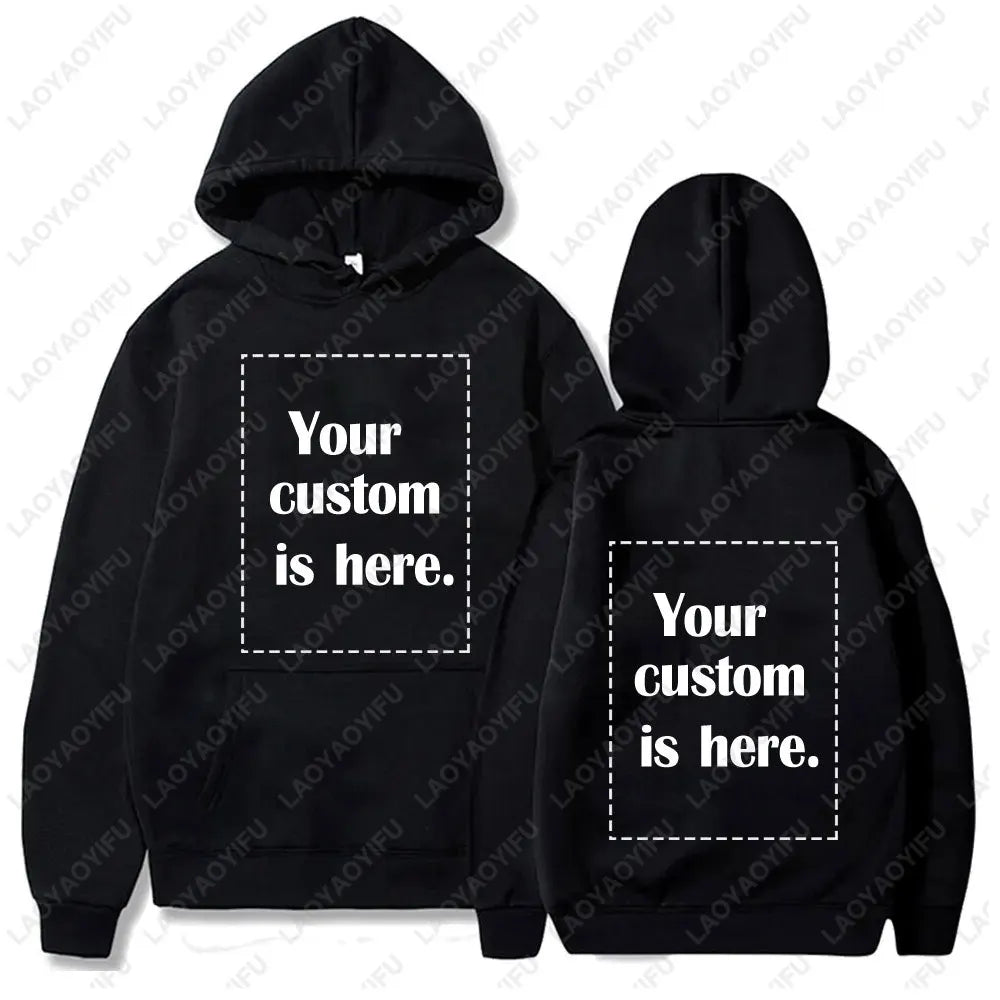 2024 New Custom Hoodie Diy Text Couple Friends Family Design Image Print Clothing Sports Autumn Leisure Harajuku Hoodies