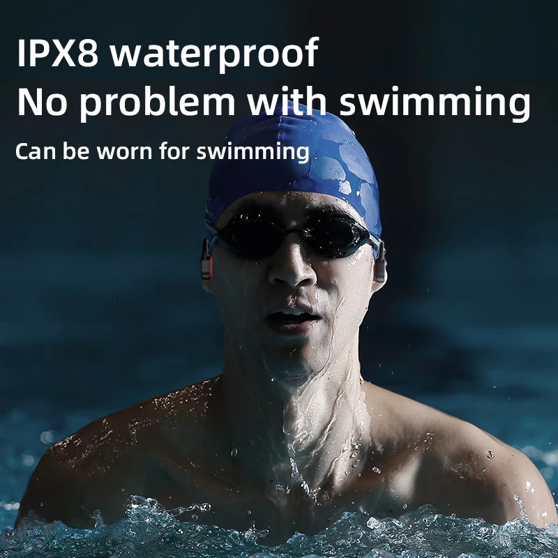X7/X10 IPX8 Waterproof Swimming Bone Conduction Bluetooth 5.3 Headphone 32GB MP3 Player HIFI Bass Music Sports Wireless Earphone