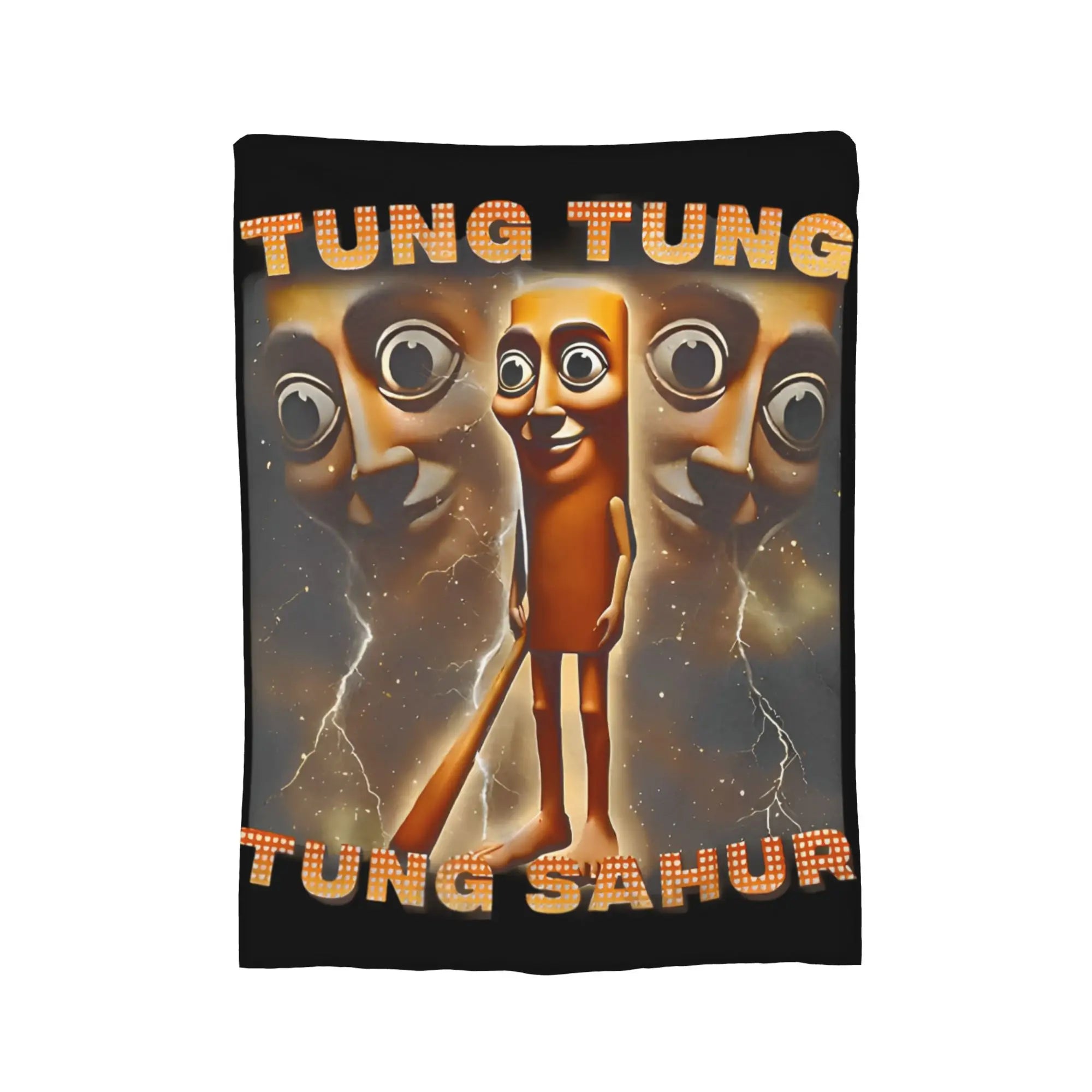 Tung Tung Tung Sahur Blankets Funny Italian Brainrot Meme Flannel Novelty Breathable Throw Blankets for Home Restaurant