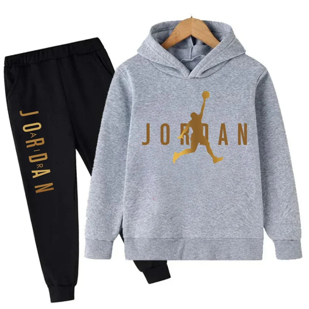 Hoodie + sweatpants set (2-piece) fashionable sports outfit