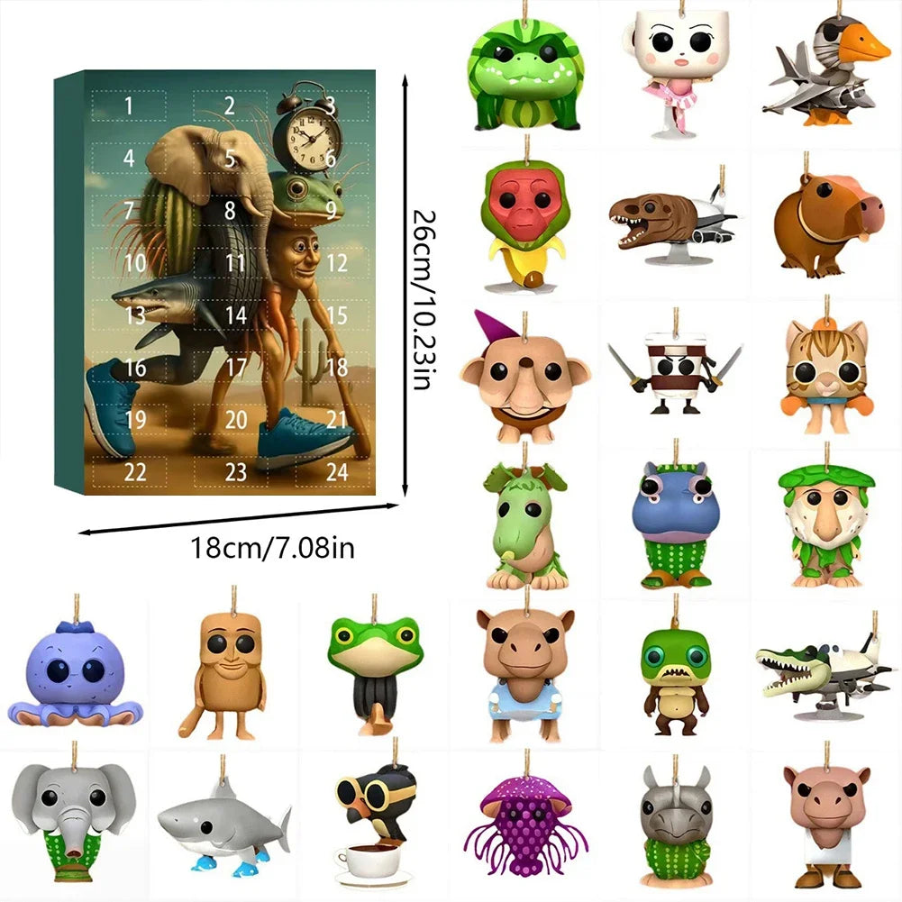 Tung Tung Sahur Blind Box Guessing Game Mystery Box Toy 24pcs Creative Abstract Art Fun Doll Gift for Kids and Adults