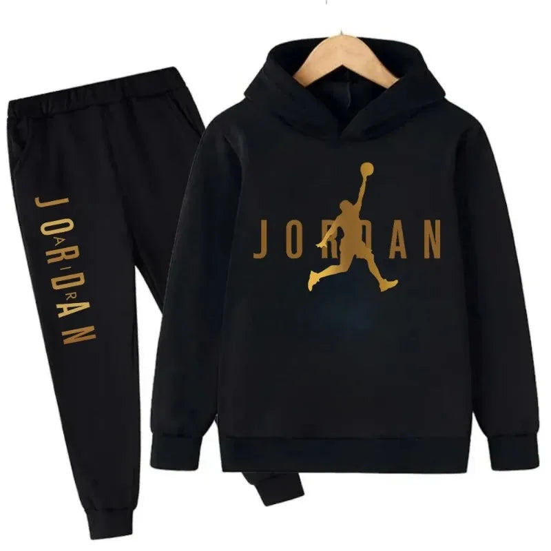 Hoodie + sweatpants set (2-piece) fashionable sports outfit