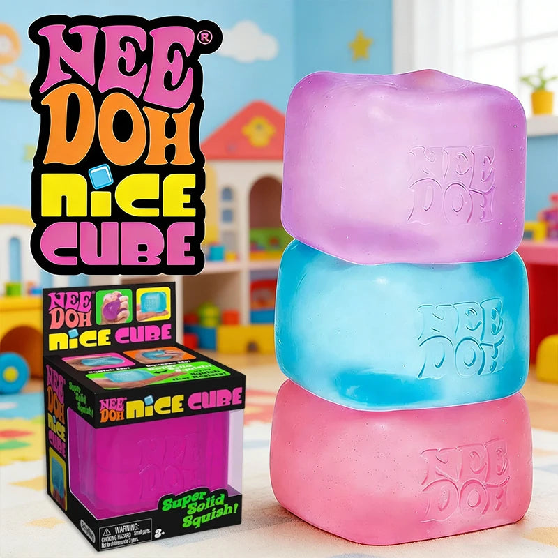 Nee doh Nice Cube, Juguetes Sensoriales Antiestrés, Cubo para Aliviar la Ansiedad
