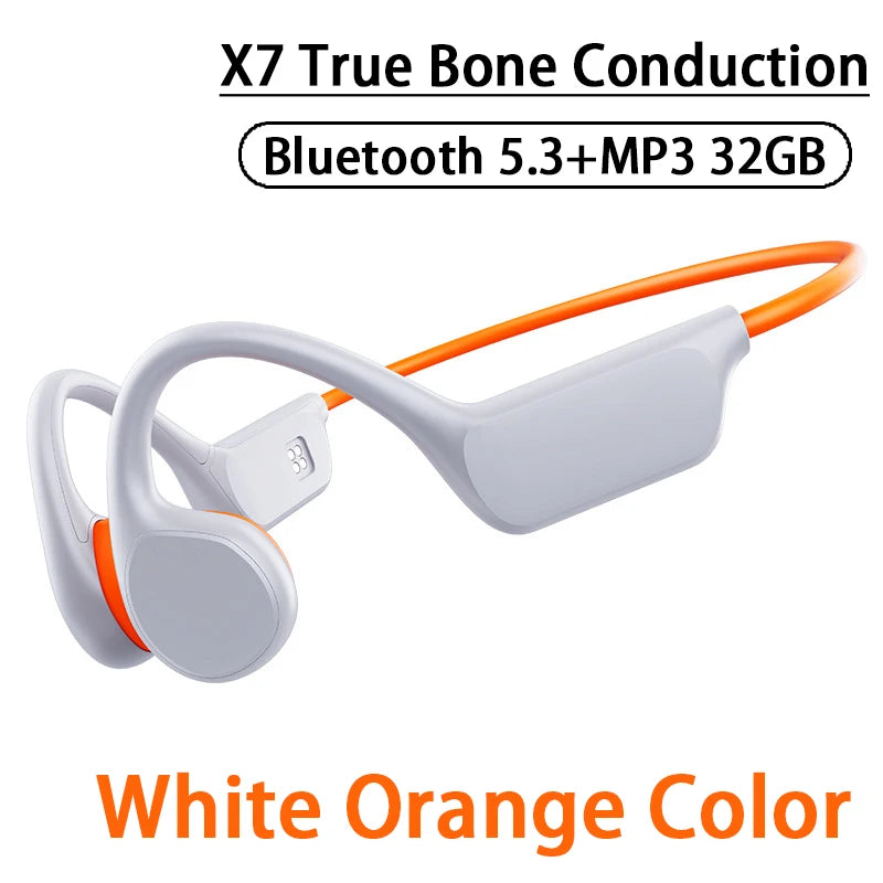 X7/X10 IPX8 Waterproof Swimming Bone Conduction Bluetooth 5.3 Headphone 32GB MP3 Player HIFI Bass Music Sports Wireless Earphone