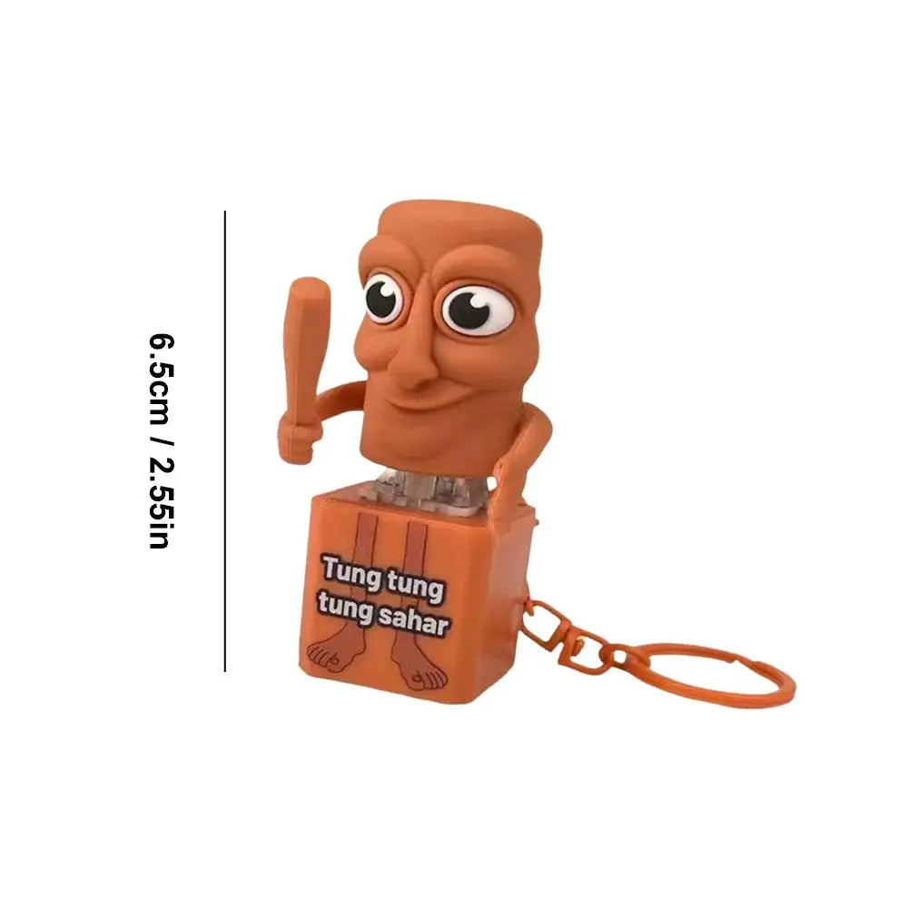Tung Tung Tung Sahur Tralalero Tralala Shark Italian Brainrot Keyboard Clicker Fidget Keychain with Sound LED Light
