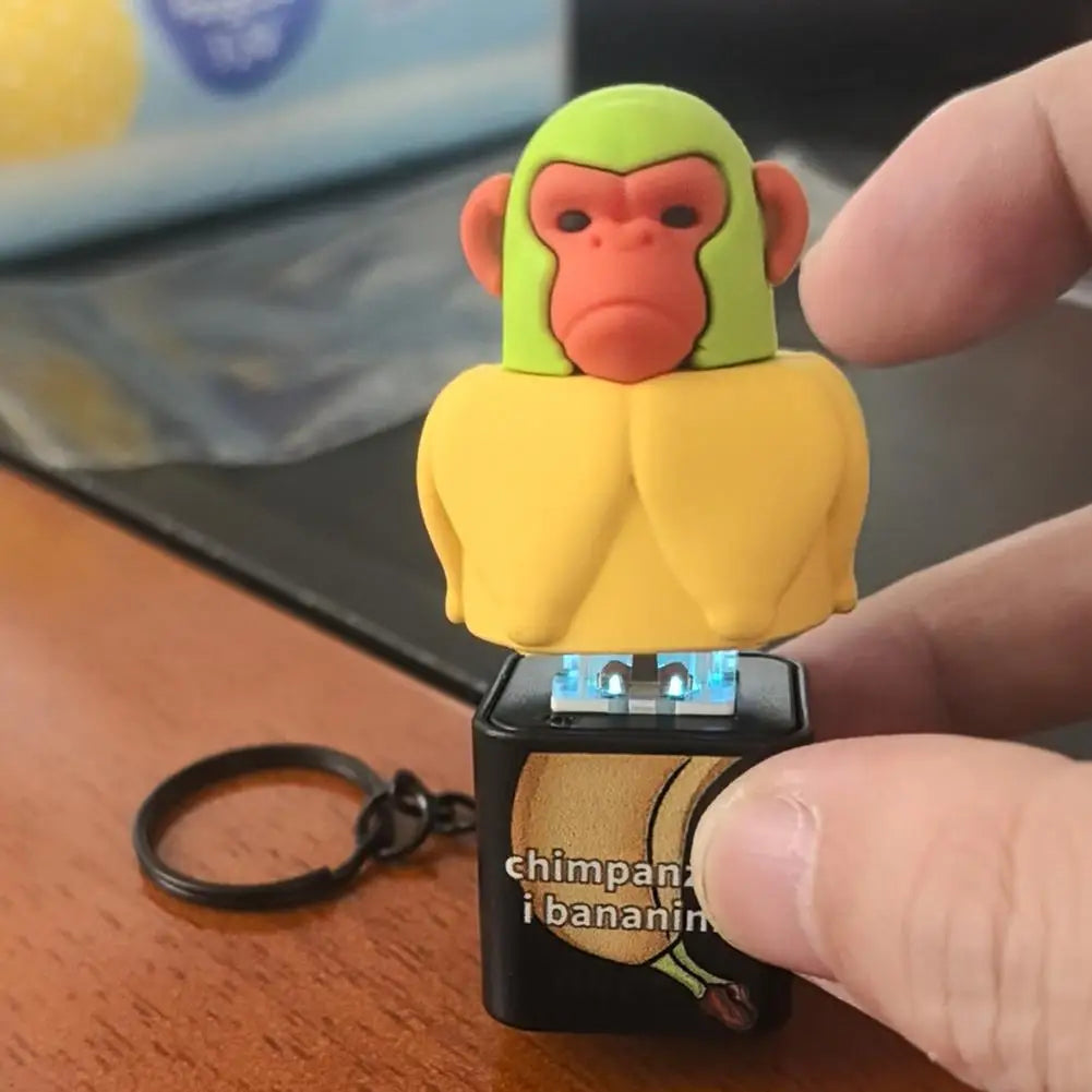 Tung Tung Tung Sahur Tralalero Tralala Shark Italian Brainrot Keyboard Clicker Fidget Keychain with Sound LED Light