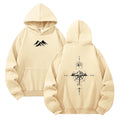 Hoodie Unisex Pocket Long Sleeve Casual Loose Tops Streetwear Pullover Hooded Sweatshir Minimalist Mountain Compass Print
