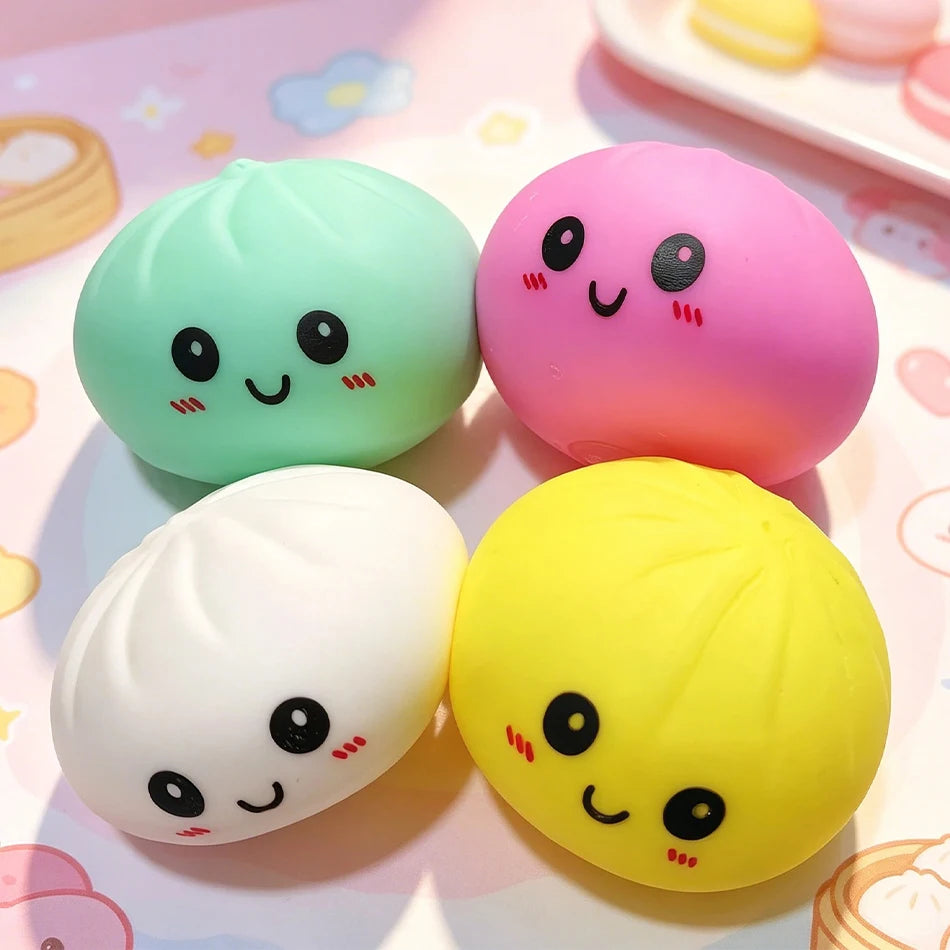 High-quality 4PCS Squishy Dumpling Stress Ball, Dumpling Squishy Toy Shape Hand Relaxation Toy, Party Favor Gift For Friends