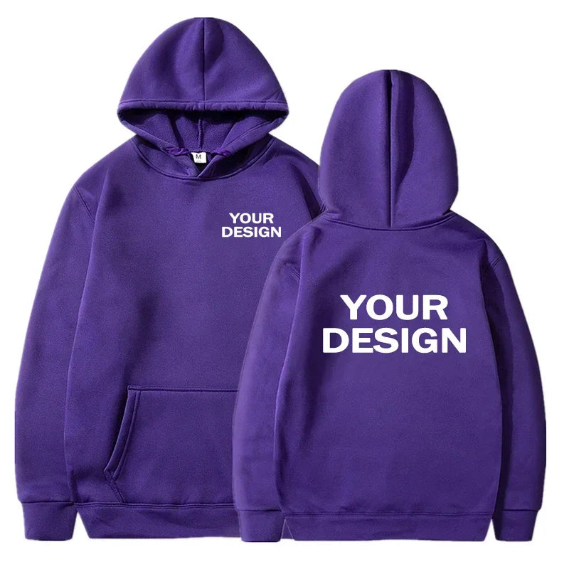 Men's Women's Hoodies Loose Casual Wear Solid Color Hoodies Long Sleeve Hooded Personality Streetwear SweatshirtsCustom Prints