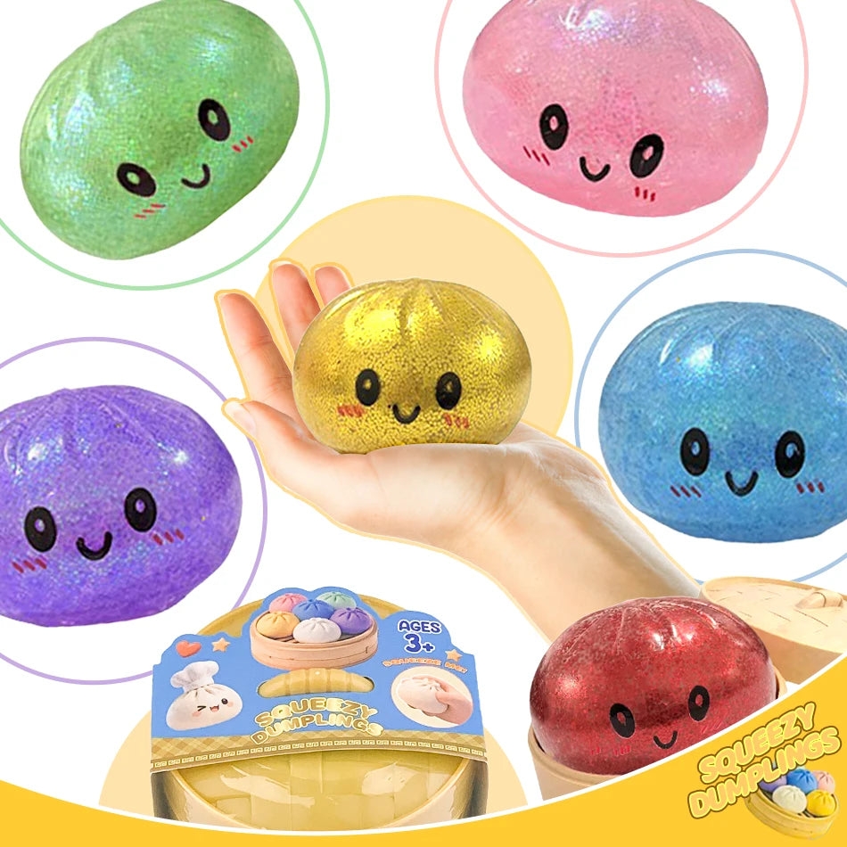 Simulated Soft Dumpling Squishy Stress Ball Funny Squeezing Decompression Ball Squeeze Fidget Gift Creative Birthday Gifts Favor