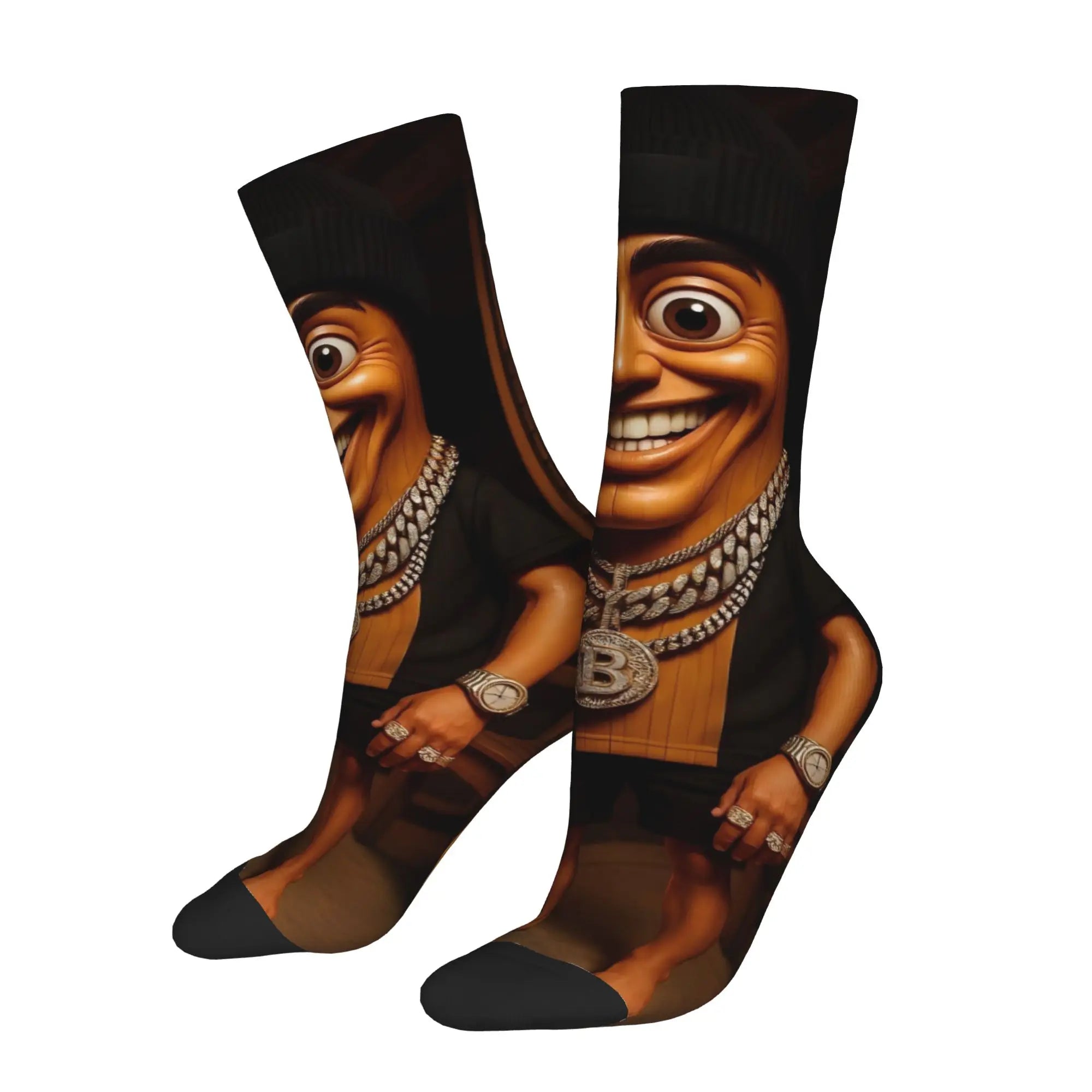 Funny Sock  Tung Tung Tung Sahur 1 Harajuku Seamless Pattern Printed Men Crew Socks Novelty Men's Socks