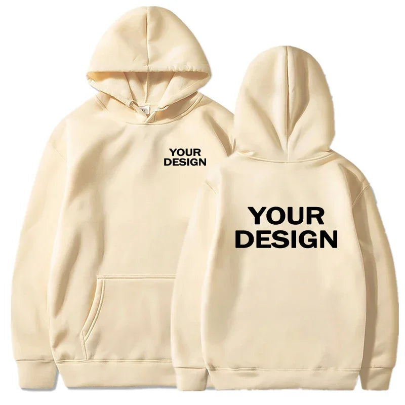 Men's Women's Hoodies Loose Casual Wear Solid Color Hoodies Long Sleeve Hooded Personality Streetwear SweatshirtsCustom Prints