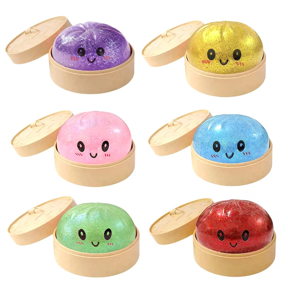 Simulated Soft Dumpling Squishy Stress Ball Funny Squeezing Decompression Ball Squeeze Fidget Gift Creative Birthday Gifts Favor