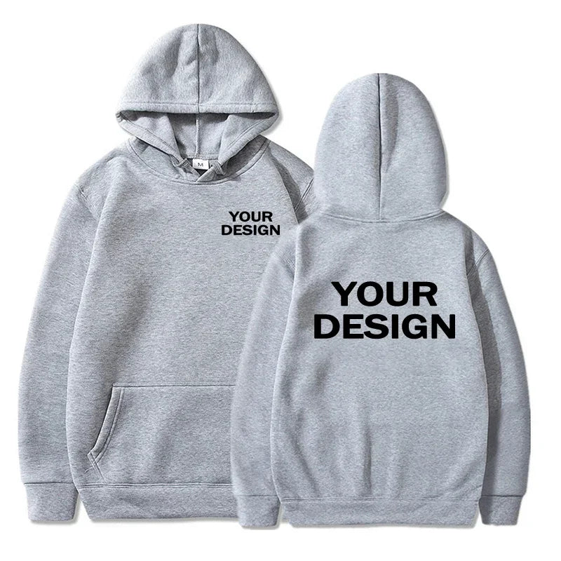 Men's Women's Hoodies Loose Casual Wear Solid Color Hoodies Long Sleeve Hooded Personality Streetwear SweatshirtsCustom Prints