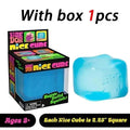 Nee Doh Cube Squeeze Toy, Soft Squeeze Stress Relief Fidget Toy, Sensory Decompression Toy for Kids & Adults Anxiety Relief