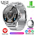 LIGE New 1.85-inch Ultra HD Smartwatch GPS Tracking HD Bluetooth call 710 Mah Large Battery 400+ Dial Smartwatch For IOS Android