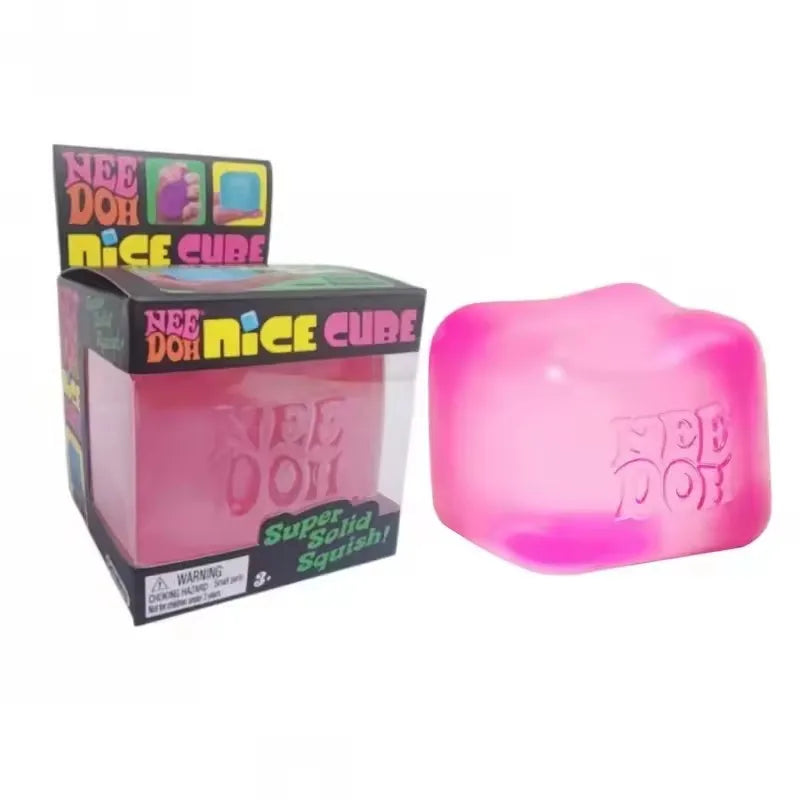 Nee Doh  Trending Jellyfish & Cube Squish Toy, Soft Jelly Squeeze Stress Relief Fidget Toy, Sensory NeeDoh for Kids & Adults