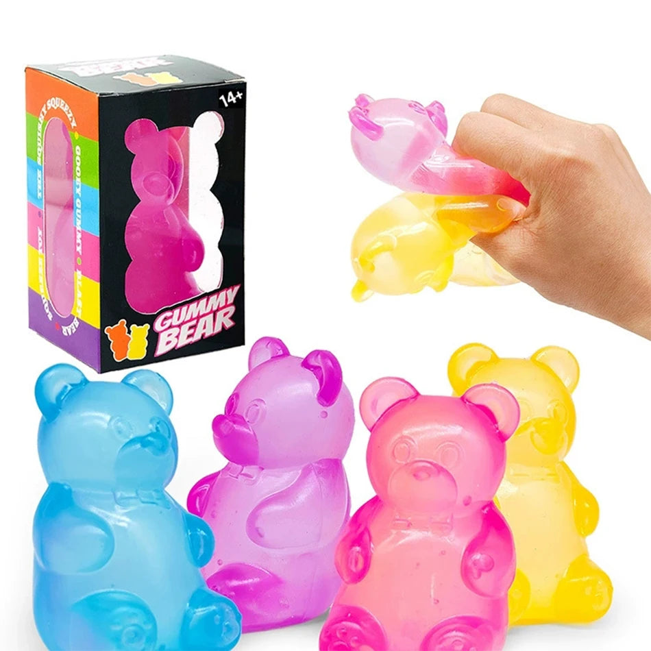 Nee doh Nice Cube,Cute Bear Maltose,Stress Resistant Toy That Relieve Anxiety,Relax And Grip Desktop Decorative With Box Gifts