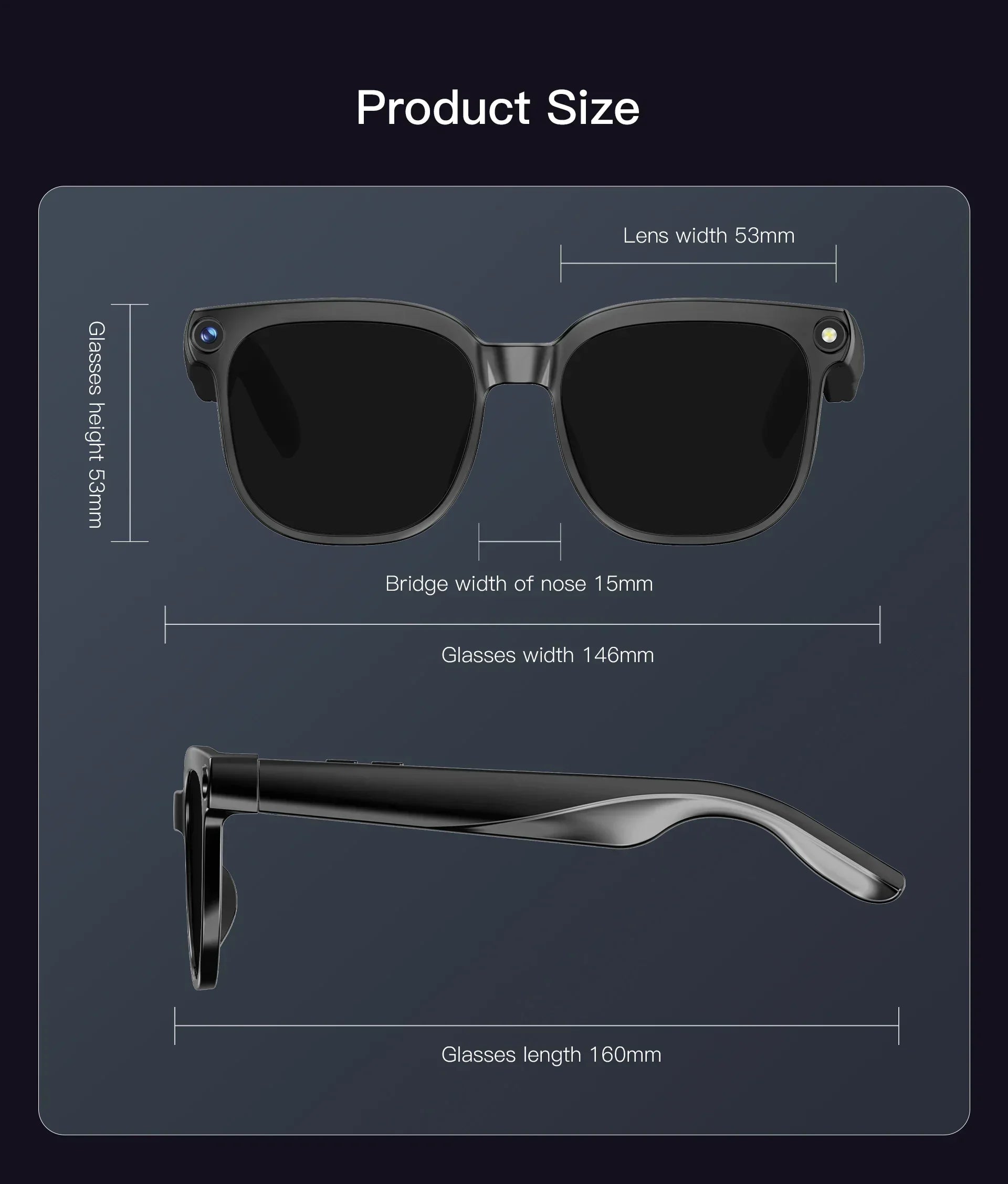 AI Smart Glasses 2026 New Men 800W Camera Color-Changing Translation Glasses Waterproof Call Photo Video Recording Sunglasses