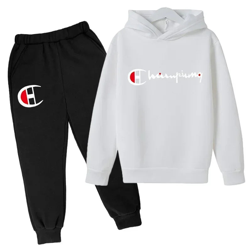 Hooded Hoodies Sweatshirts Sets Teenagers Fashion Groups of Pants Child SuitAutumn/winter Kids Clothing for Girl Boy Children's