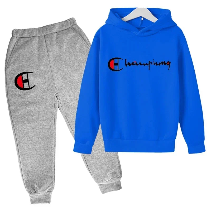 Hooded Hoodies Sweatshirts Sets Teenagers Fashion Groups of Pants Child SuitAutumn/winter Kids Clothing for Girl Boy Children's