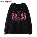 Hoodies Coat Womens Fun Skeleton Butterfly Patchwork Zip Up Hooded Jacket Loose Comfy Oversized Sweatshirt Girls Long Sleeve Top