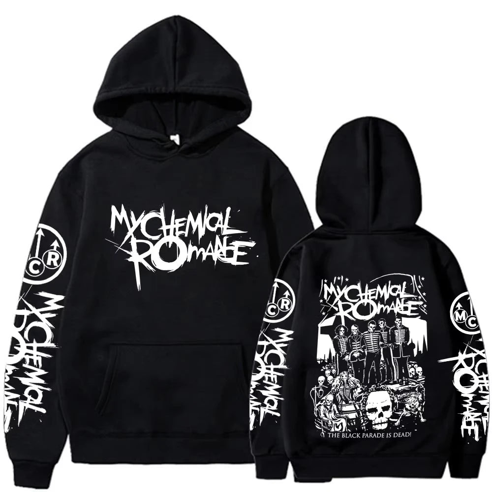 My Chemical Romance Rock Band Hoodies Black Parade Punk Emo Hooded Sweatshirt Men Women Fashion Vintage Gothic Hip Hop Pullovers