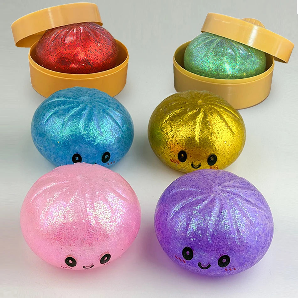 Simulated Soft Dumpling Squishy Stress Ball Funny Squeezing Decompression Ball Squeeze Fidget Gift Creative Birthday Gifts Favor