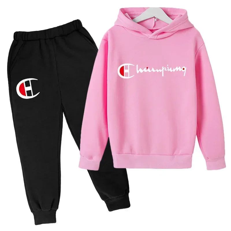 Hooded Hoodies Sweatshirts Sets Teenagers Fashion Groups of Pants Child SuitAutumn/winter Kids Clothing for Girl Boy Children's