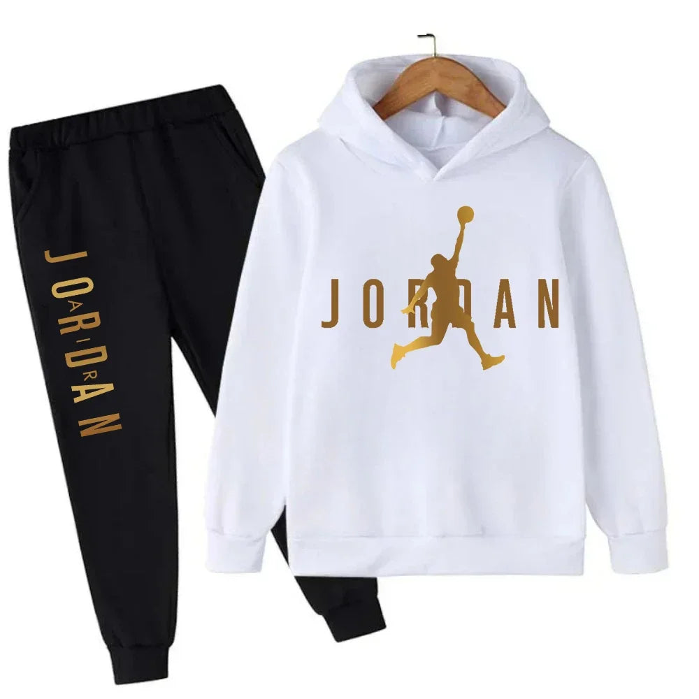 Hoodie + sweatpants set (2-piece) fashionable sports outfit