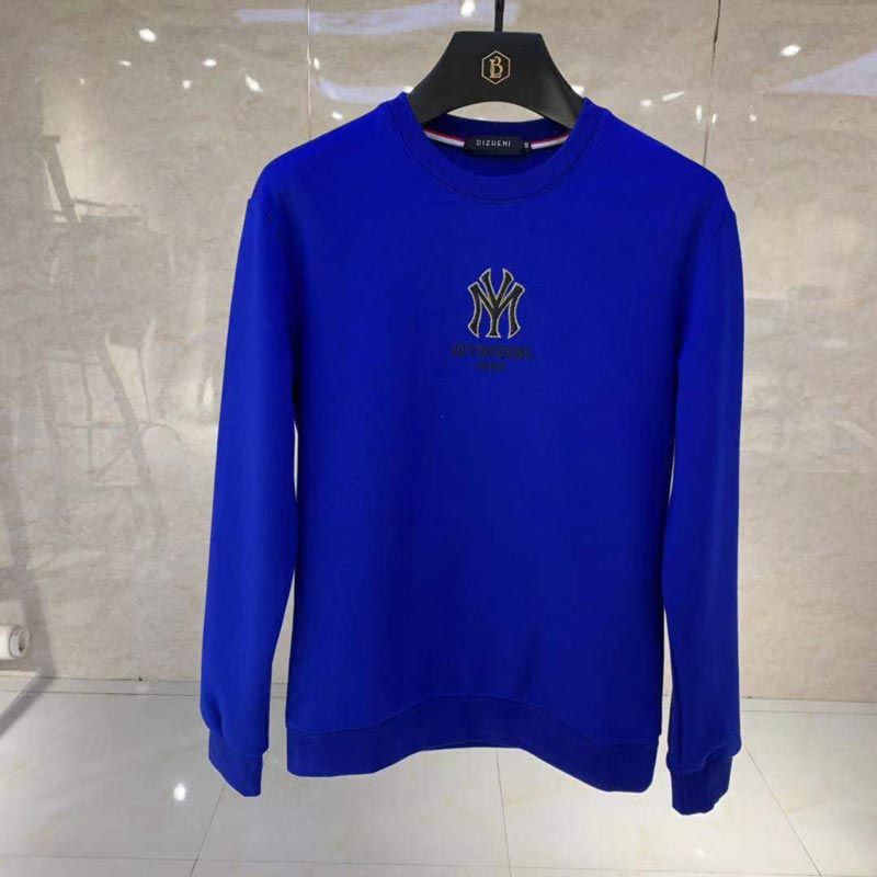 Handsome Men's Hoodies Simple Brand Logo Embroidery New Autumn Korean Design Pullover Casual Cotton Young O-Neck Sweater